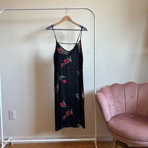 Forever 21 | Black Floral Slip Dress Size XS